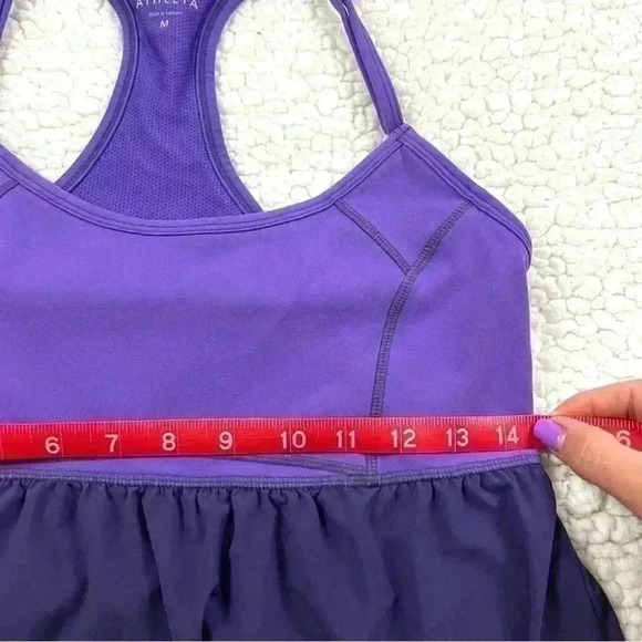 Athleta Purple Retreat Yoga Compression Fit & Flare Athletic Tank Top Size M - Picture 13 of 13